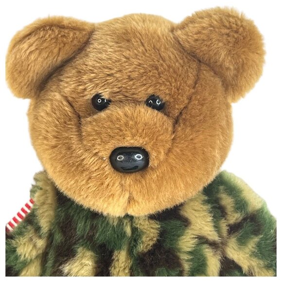 TY Hero the Camouflaged Bear Beanie Buddy US Flag Patriotic Stuffed Animal Toy - Picture 3 of 9
